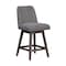Armen Living Amalie Swivel Counter Stool in Gray Oak Wood Finish with Gray Boucle Fabric 840254332010 - alternate 1